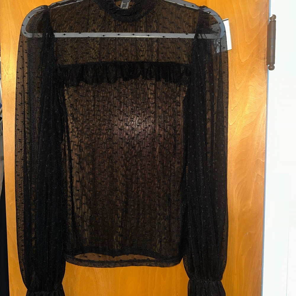 Forever 21 Black Sheer Blouse